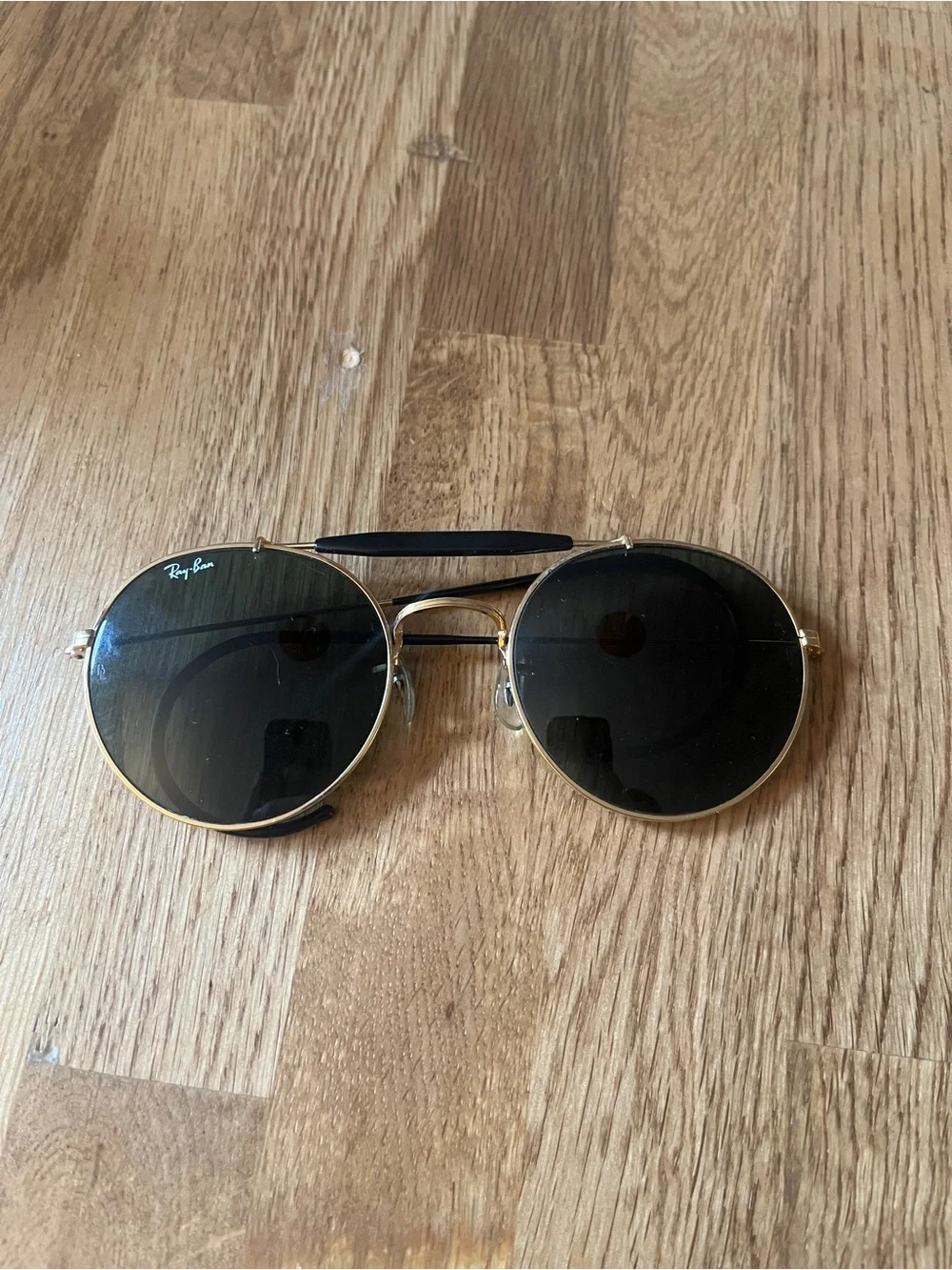 Vintage Ray-Ban Gold Frame Sunglasses with Black Lenses